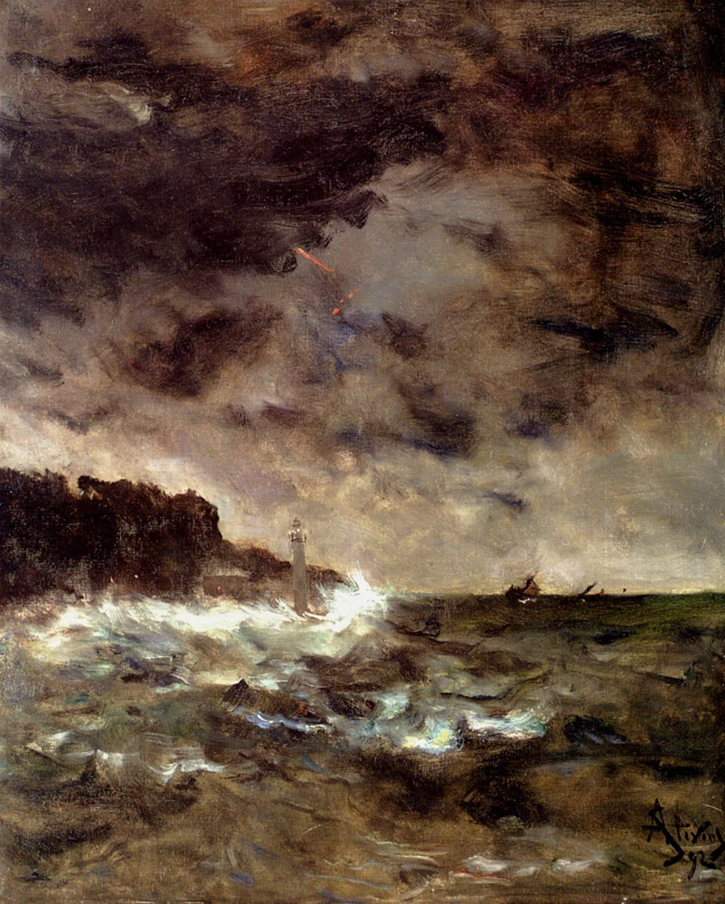 Alfred Émile Stevens - 186, Una notte tempestosa, 1892